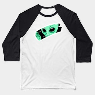 Green alien behind the glass Baseball T-Shirt